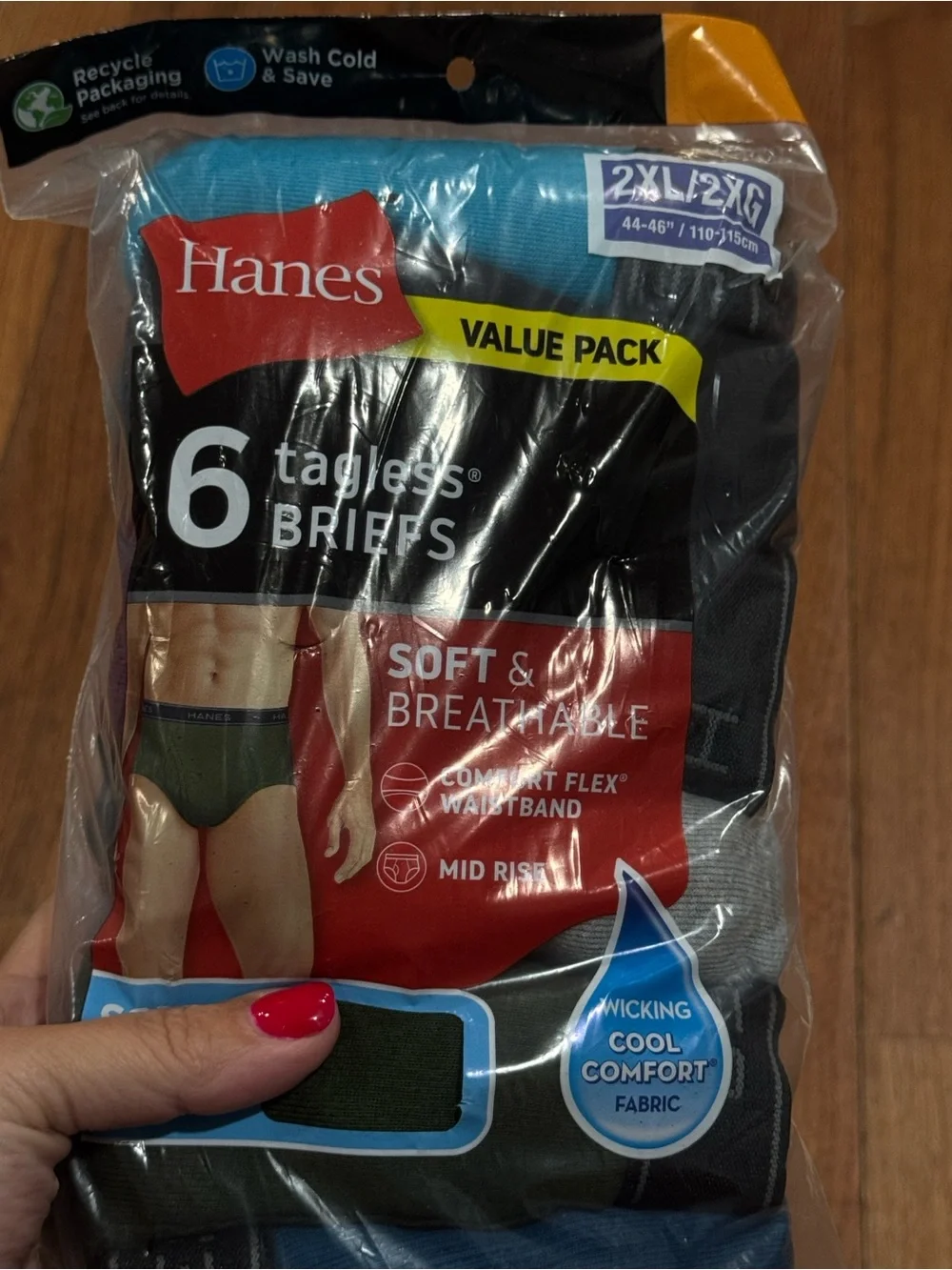 Hanes Men's Tagless Briefs 6-Pack